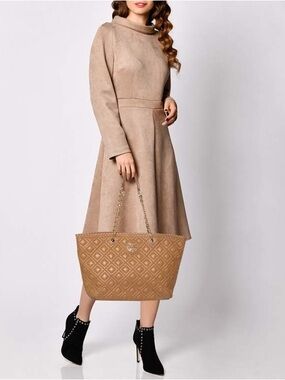 Tory Burch Quilted Lambskin Leather Marion Tote